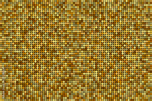 Vector golden pattern made of glitter dots with randomized opacity. Vector.