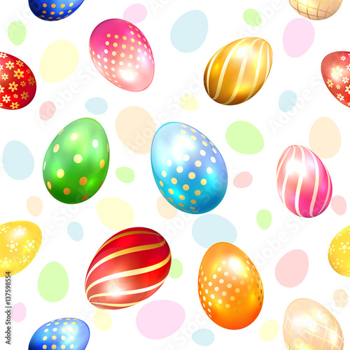 Seamless background with colorful Easter eggs