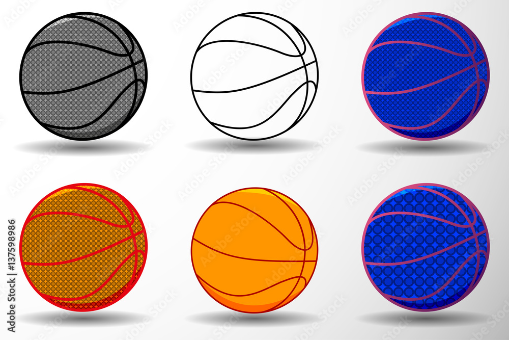 basketball ball vector illustration - set