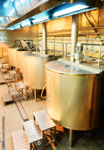 Boilers for boiling wort.