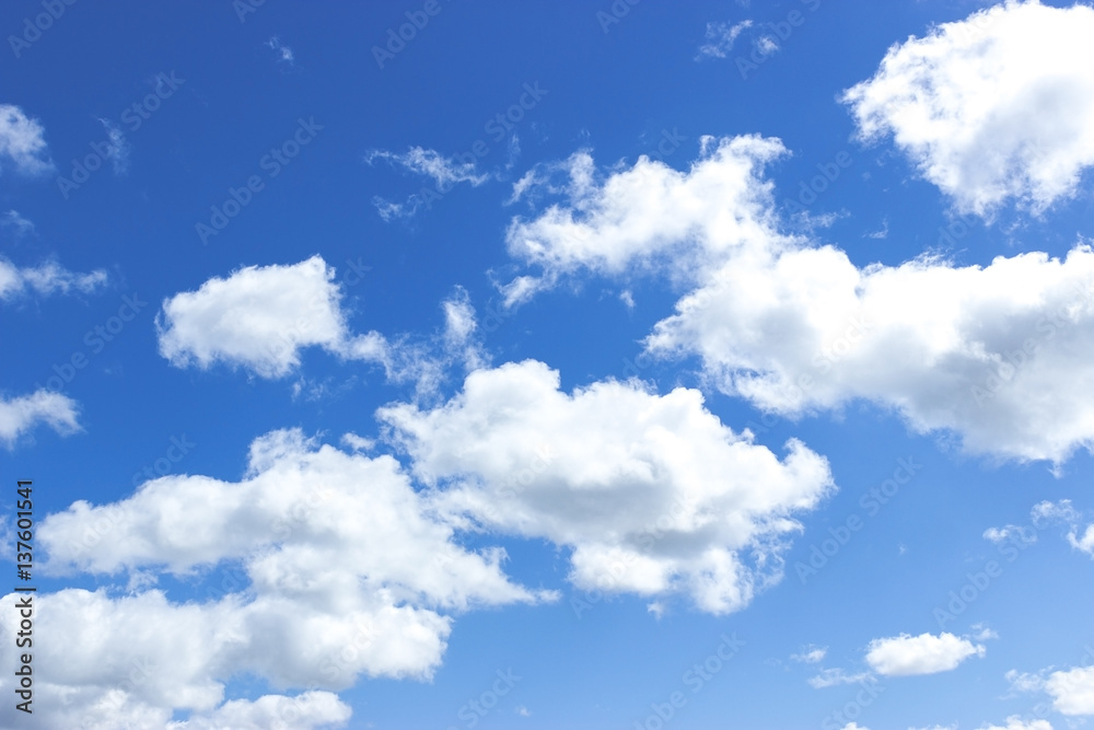 Obraz premium Blue sky with clouds. Cloudy blue sky.