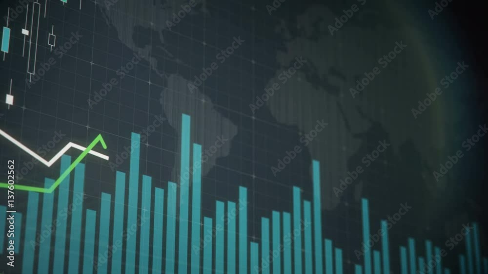 Stock market chart monitoring statistics, indexes going up and down on screen. Electronic chart with stock market fluctuations Stock market chart monitoring statistics, indexes going up and down on screen. Electronic chart with stock market fluctuations