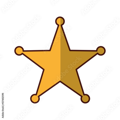 sherif star medal icon vector illustration design