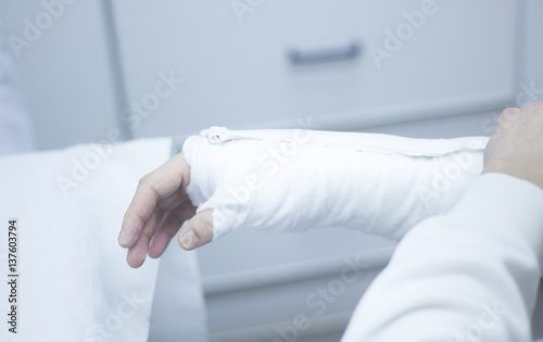 Doctor patient plaster cast