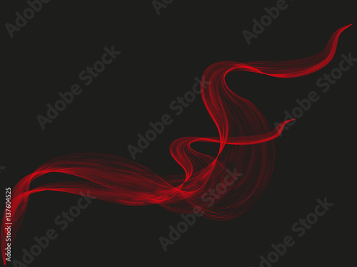 Abstract vector black background with red smoke