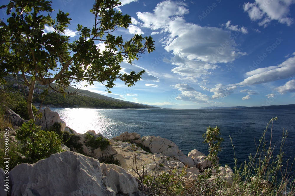 Obraz premium Chorwacja, morze Adriatyckie , miasto crikvenica, dramalj