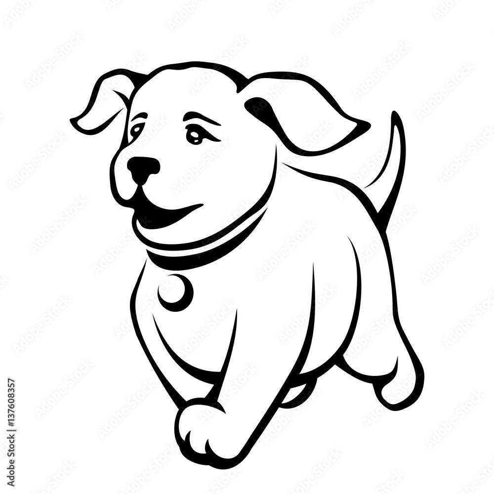 Black White Puppy Drawing For Beginners Background, Cute Pictures