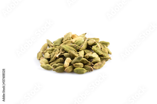 cardamom pods isolated on white