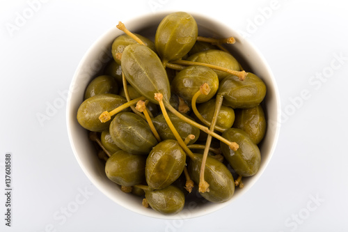 Bowl of canned capers