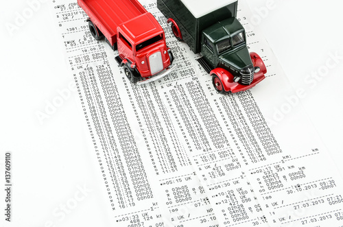 Digital tachograph print out day shift photo