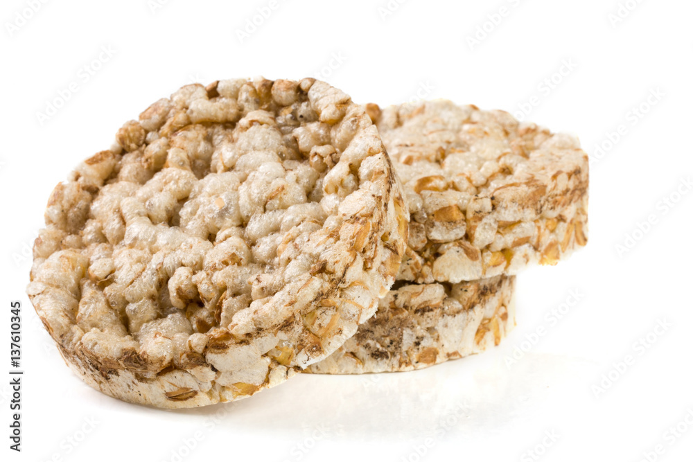Grain crispbreads isolated on white background Grain crispbreads isolated on white background