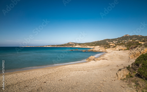 Fototapeta Naklejka Na Ścianę i Meble -  Deserted Arinella beach in Balagne region of Corsica