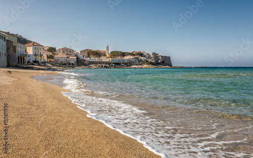 Mediterranean and golden beach at Algajola in Corsica