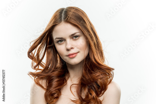 beautiful face red-haired woman