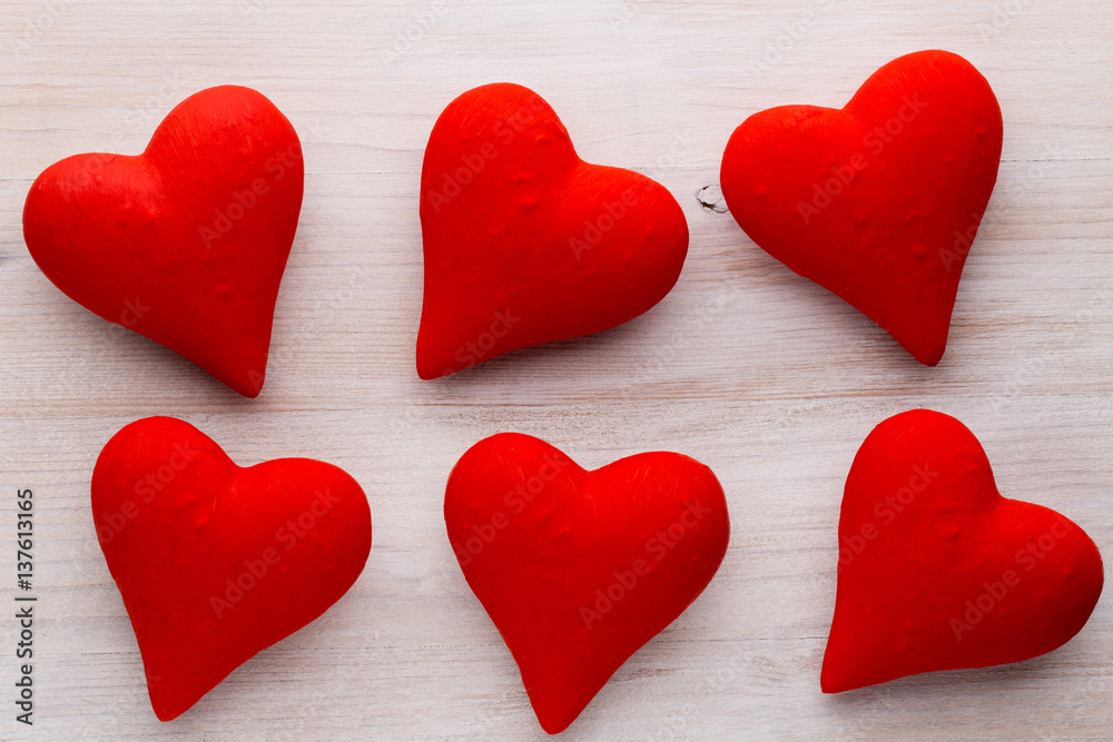 Red hearts the gray background. Valentine Day background. Red hearts the gray background. Valentine Day background.