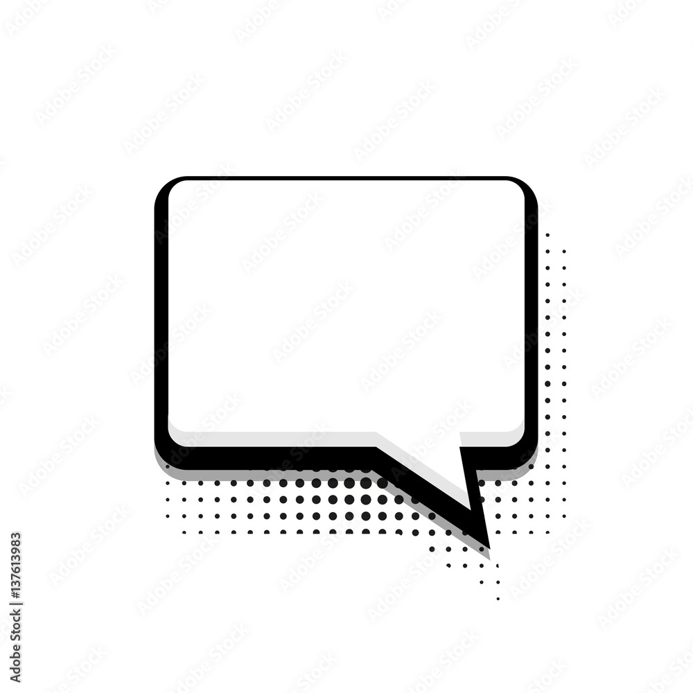 Vector modern halftone bubble speech icon on white background. Vector modern halftone bubble speech icon on white background.