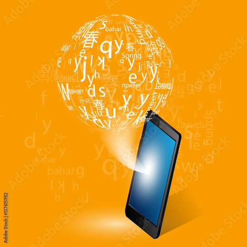 language learning through the internet vector