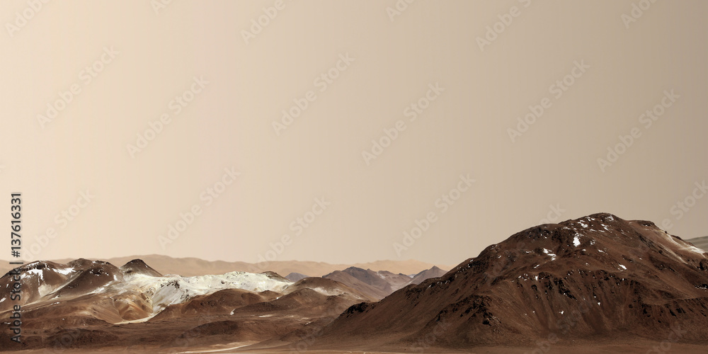 Obraz premium Mars surface. Elements of this image furnished by NASA