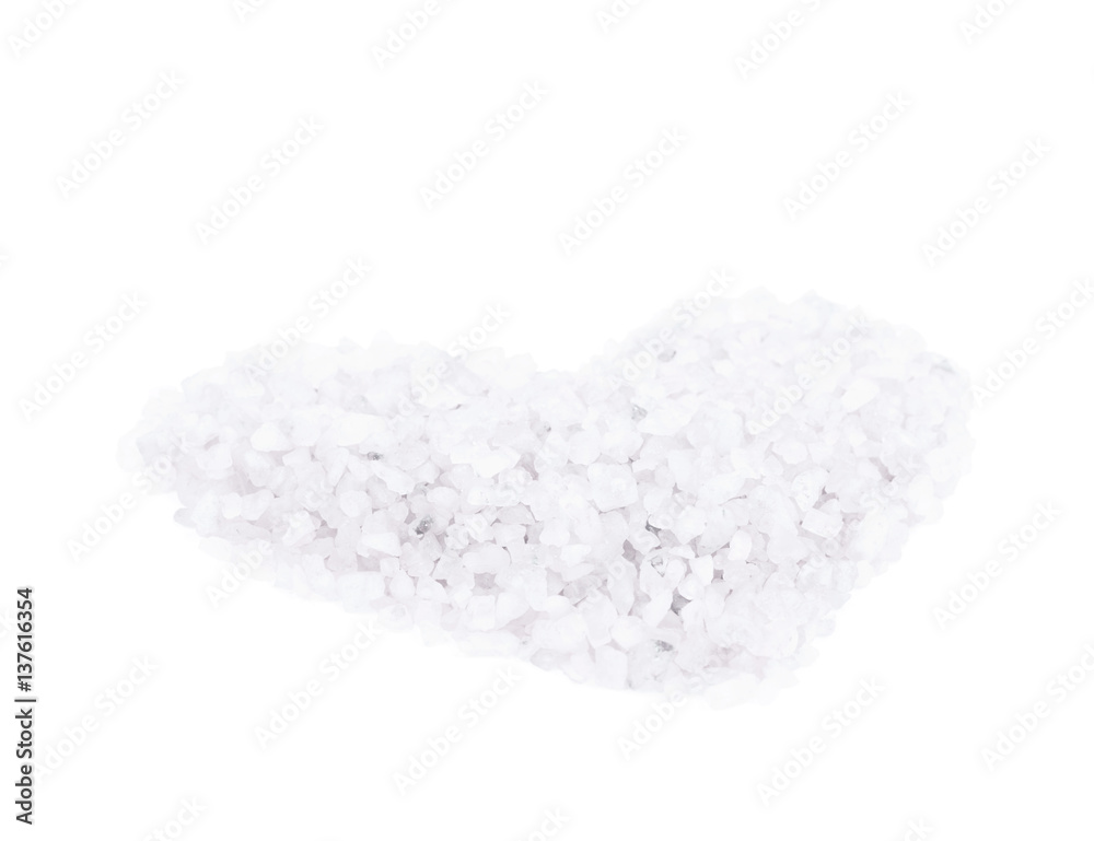 Heart shape made of salt crystals Heart shape made of salt crystals