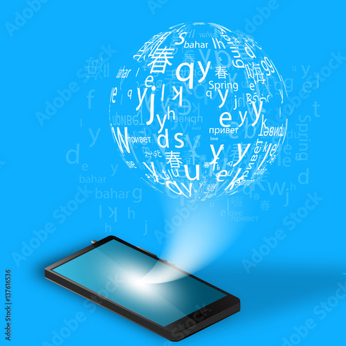 language learning through the internet vector