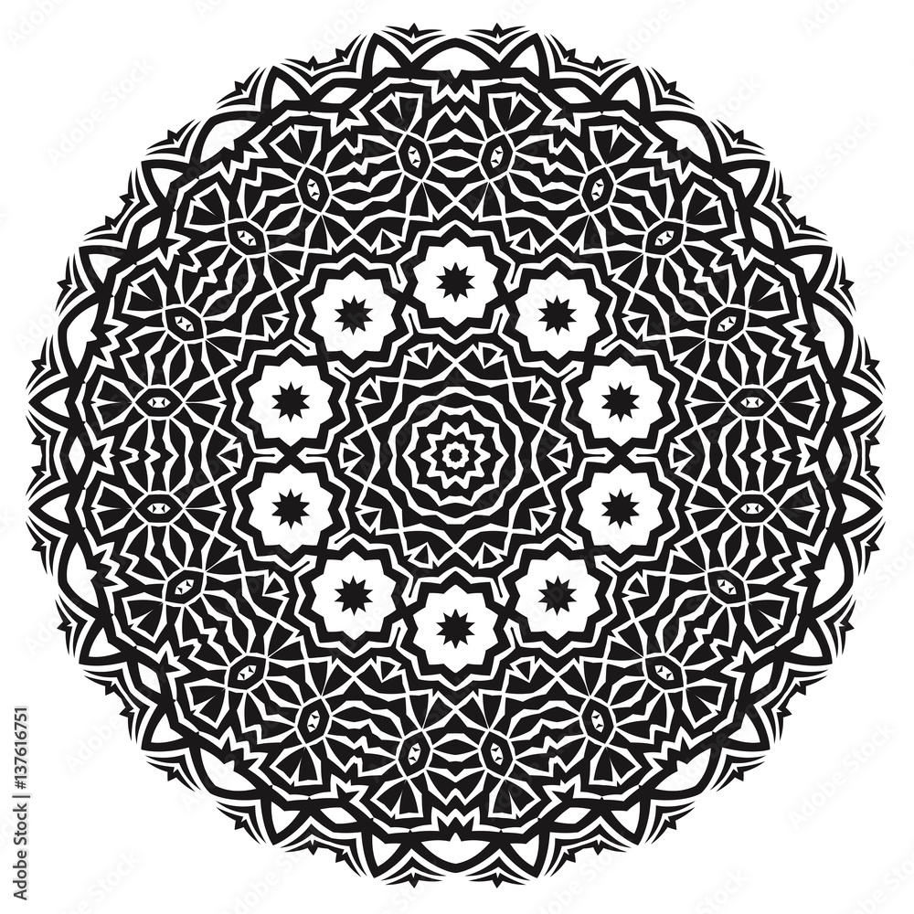 Ornamental Line Pattern. Endless Texture. Oriental Geometric Ornament