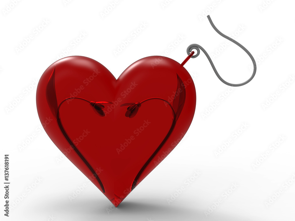 3D heart ear ring illustraton