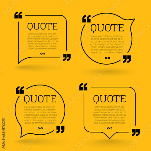 Trendy block quote modern design elements. Creative quote and comment text frame