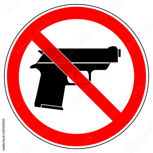 srr160 SignRoundRed - german - Verbotszeichen: Pistole / Sicherheit / Terrorismus / Waffen verboten - english - prohibition sign / pistol / safety / terrorism / weapons prohibited - xxl g5060