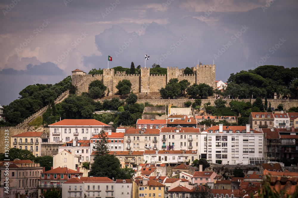 View on Castelo de Sao Jorge in Lisbon, Portugal