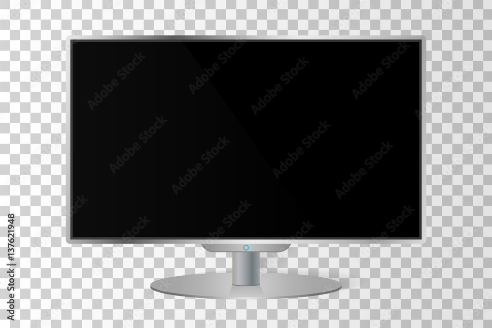 Realistic modern TV monitor isolated. Vector illustration