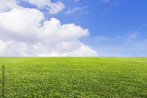 Green lawn and sky background