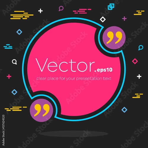 Abstract concept vector empty speech square quote text bubble. For web and mobile app isolated on background  illustration template design  creative presentation  business infographic social media.