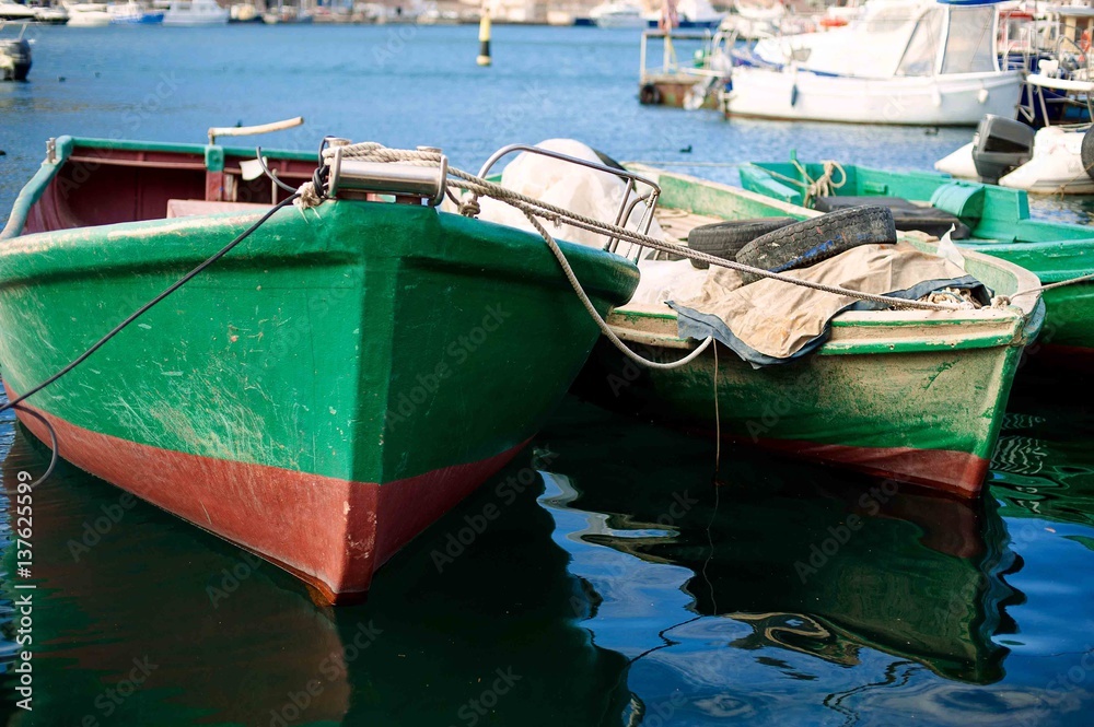 fishing boats in harbour