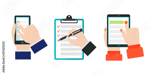 Agenda list concept vector illustration.