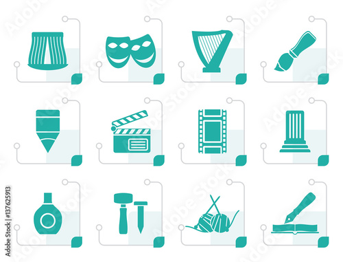 Foto Stylized Different kind of art icons - vector icon set