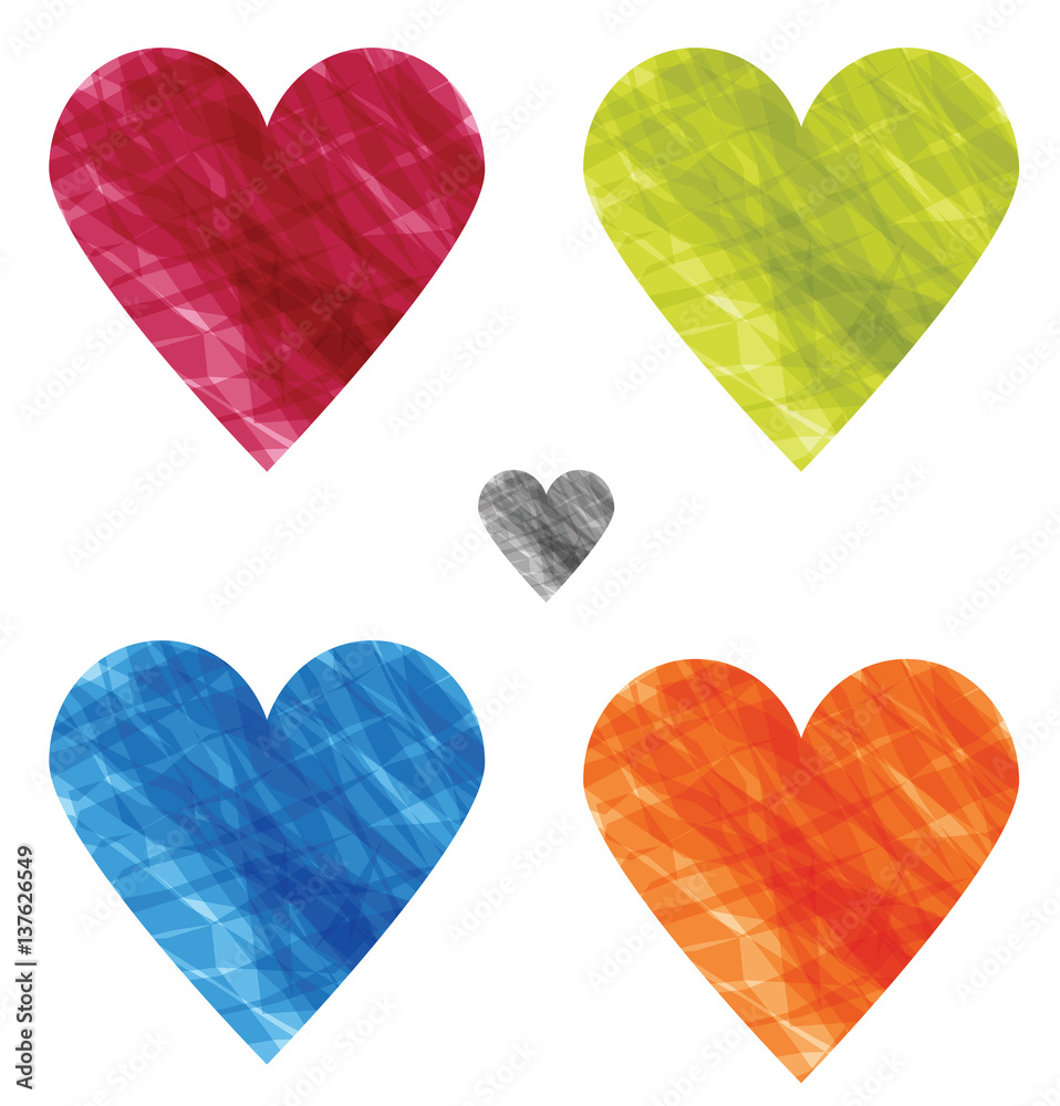 Four colorful hearts Four colorful hearts