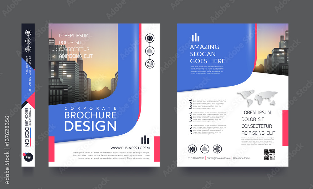 Report poster flyer pamphlet brochure cover design layout space for photo background, vector template in A4 size