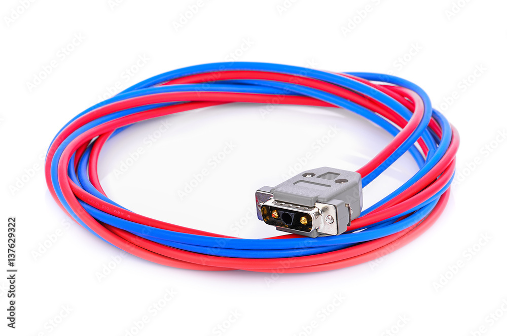 DC power supply connector hight current isolated on white background DC power supply connector hight current isolated on white background