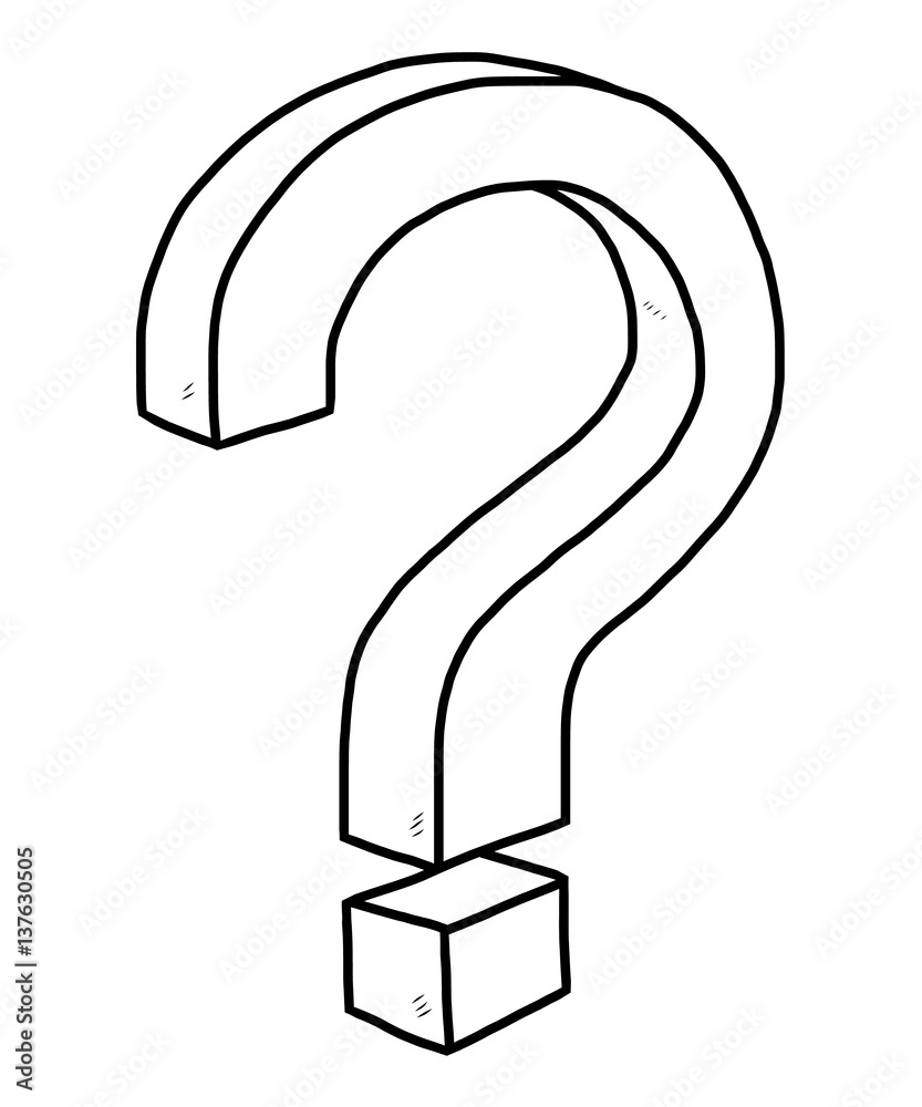 Question mark one line vector illustration art hand draw . | CanStock