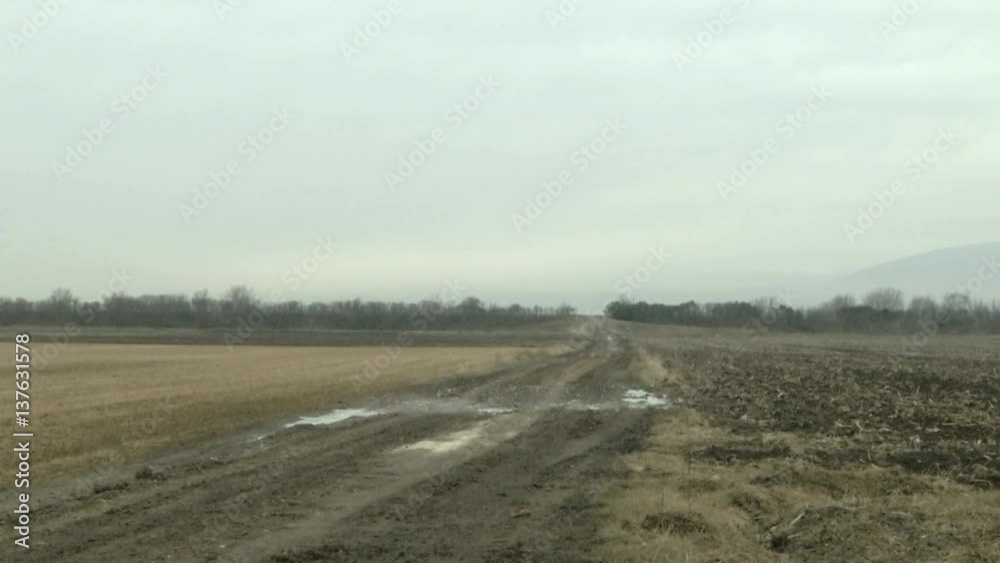 Mud on the road Mud on the road