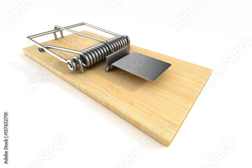 mousetrap on white backgrou...