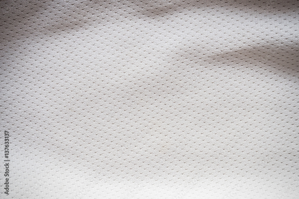 White sports jersey fabric texture background