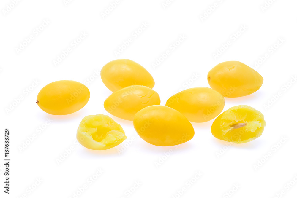boiled ginkgo nuts isolated on white background boiled ginkgo nuts isolated on white background