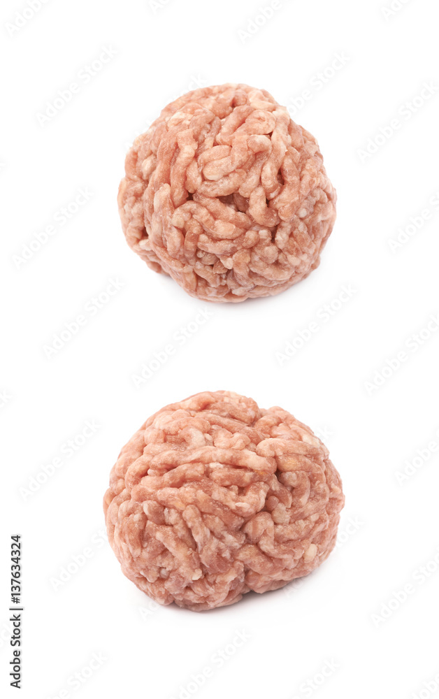 Ball of minced meat isolated Ball of minced meat isolated