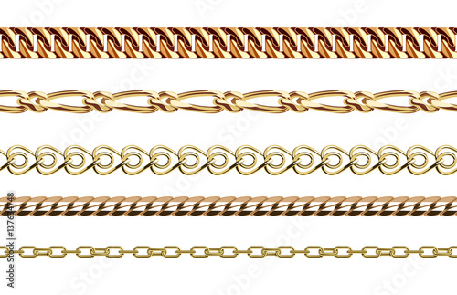 Chains link strength connection vector seamless pattern of metal linked parts and iron equipment protection strong sign shiny design background.