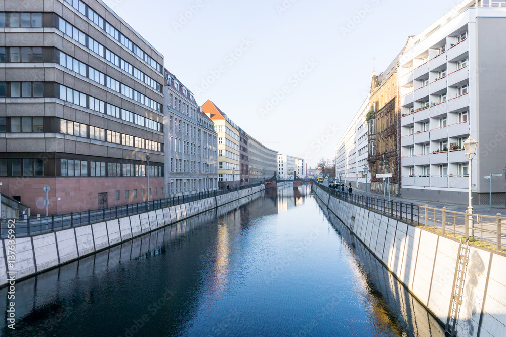 BERLIN, GERMANY- December 21, 2016: Typical Street view December 21, 2016 in Berlin, Germany. is the capital of Germany. With a population of approximately 3.5 million people.BERLIN, GERMANY