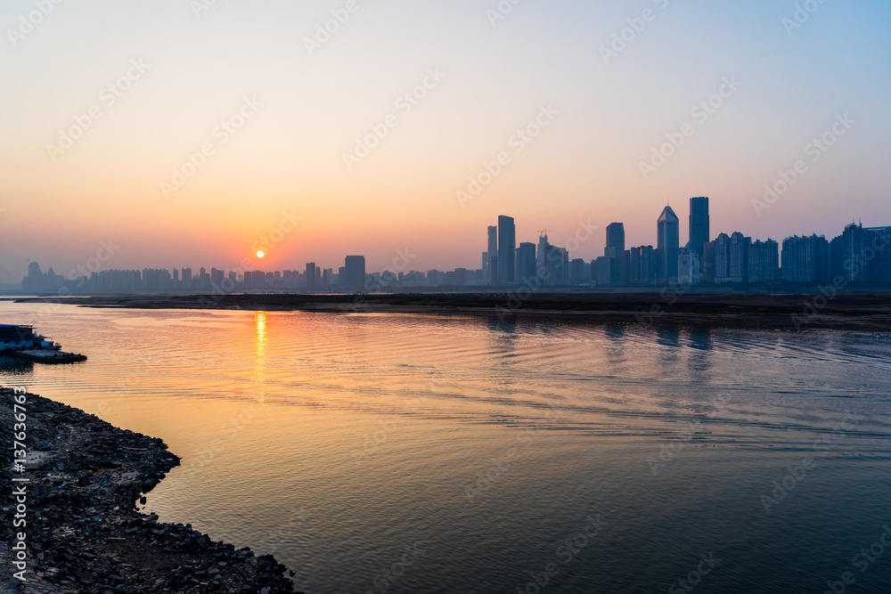Fototapeta premium urban skyline with cityscape in Nanchang,China.