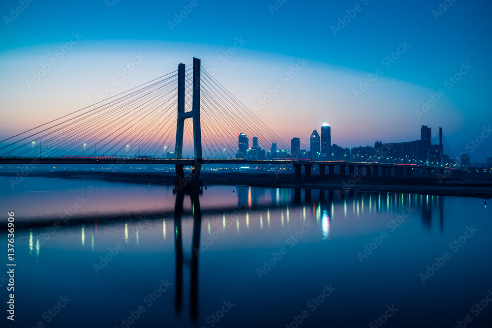 Fototapeta premium urban skyline with cityscape in Nanchang,China.