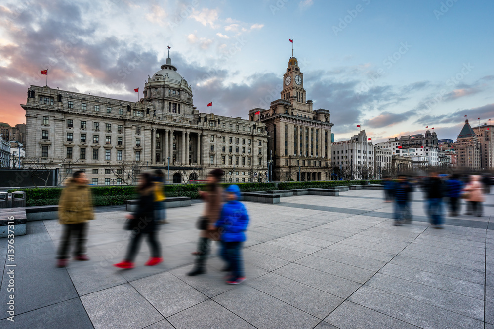 Obraz premium square of Shanghai financial district in China.