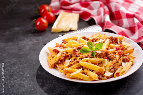 plate of pasta bolognese